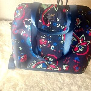 Dabney Lee Navy Floral Insulated Lunch Tote Bag